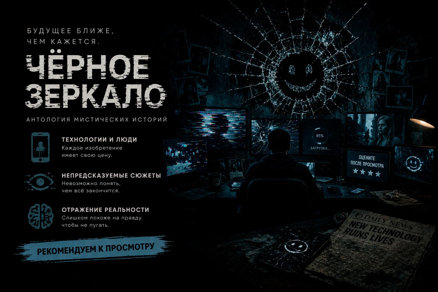 Информационный баннер сериала «Чёрное зеркало»